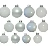 Decoris kerstballen - 42x - wit - glas - 5-6-7 cm New