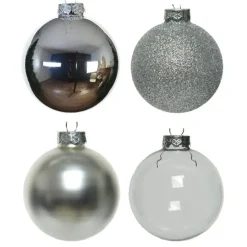 Decoris Kerstballen - 42x - zilver - 5-6-7 cm - glas Outlet