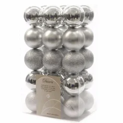 Decoris kerstballen - 30x st - zilver - D6 cm Hot