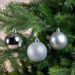 Decoris kerstballen - 30x st - zilver - D6 cm Hot