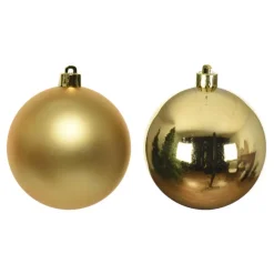 Decoris Kerstballen - 4x st - goud - 10 cm - kunststof Hot