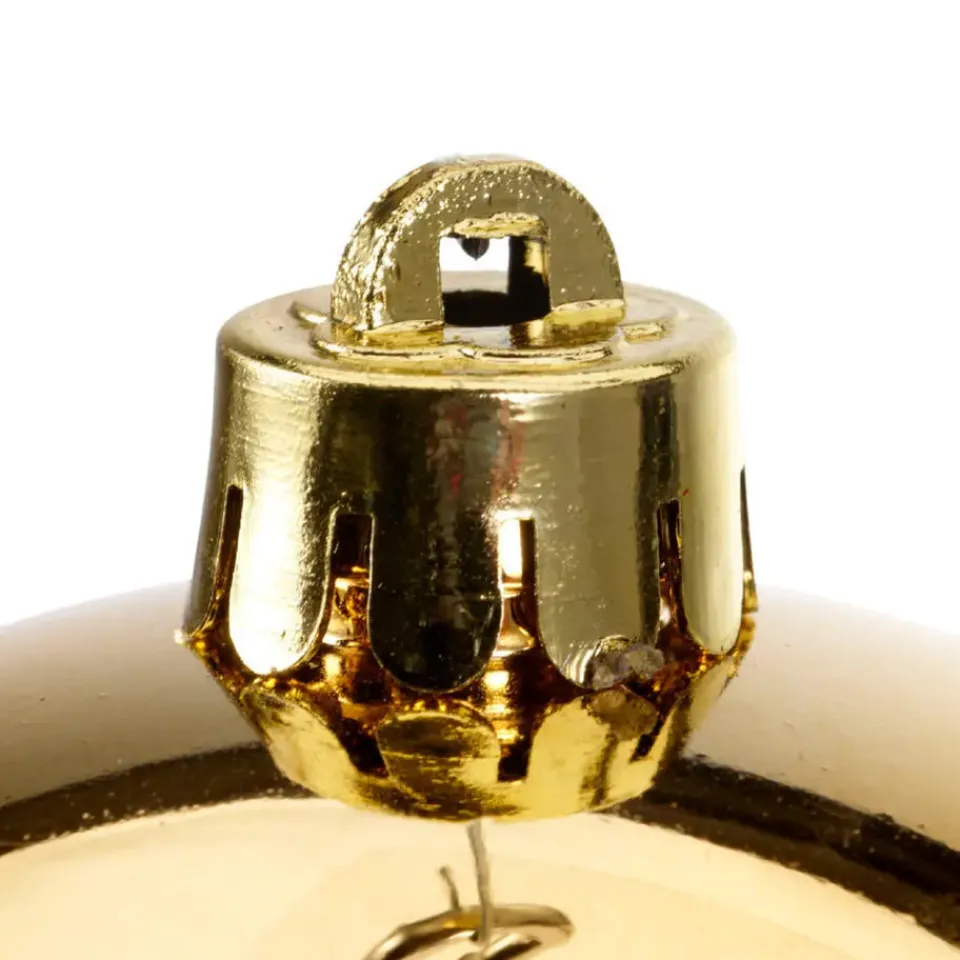 Decoris Kerstballen - 4x st - goud - 10 cm - kunststof Hot