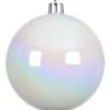 Decoris Kerstballen - 16x st - wit parelmoer - D4 cm - kunststof Clearance