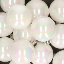 Decoris Kerstballen - 16x st - wit parelmoer - D4 cm - kunststof Clearance