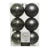 Decoris Kerstballen - 6x st - antraciet grijs - D8 cm - kunststof Online