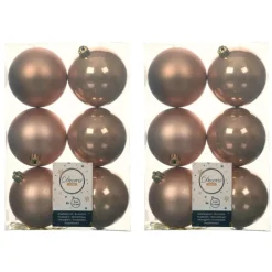Decoris Kerstballen - 6x st - toffee bruin - D8 cm - kunststof Sale