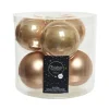 Decoris Kerstballen - 6x st - toffee bruin - 8 cm - glas Sale