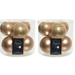 Decoris Kerstballen - 6x st - toffee bruin - 8 cm - glas Sale