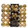 Decoris kerstballen en ornamenten - 40x - kunststof - goud - mix Sale
