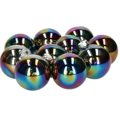 Decoris Kerstballen set - 10x st - glas - zwart/parelmoer - 6 cm Online