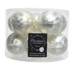 Decoris Kerstballen set - 10x - wit - glas - mat-glans - 6 cm Discount