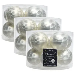 Decoris Kerstballen set - 10x - wit - glas - mat-glans - 6 cm Discount