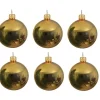Decoris Kerstballen set - 6x stuks - goud - glas - 6 cm - glans Online
