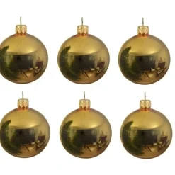 Decoris Kerstballen set - 6x stuks - goud - glas - 6 cm - glans Online