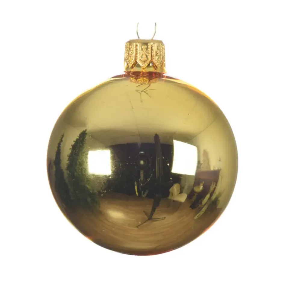 Decoris Kerstballen set - 6x stuks - goud - glas - 6 cm - glans Online