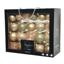 Decoris Kerstballen set - 42x - parel - glas - 5 tot 7 cm Clearance
