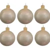 Decoris Kerstballen set - 6x stuks - parel/champagne - 6 cm Online
