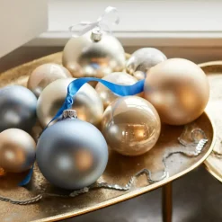 Decoris Kerstballen set - 6x stuks - parel/champagne - 6 cm Online