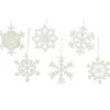 Decoris Kersthangers - 10 cm - sneeuwvlokken - wit - 6 stuks