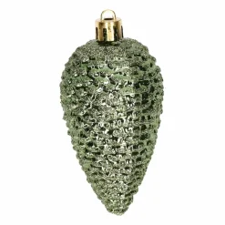 Decoris Kersthangers dennenappels - 6x - donkergroen - 8 cm Discount