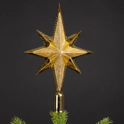 Decoris kerstpiek ster - goud - kunststof - 25,5 cm Sale