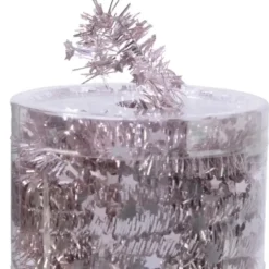 Decoris kerstslinger - dun - lichtroze - sterren - 700 x 3 cm New