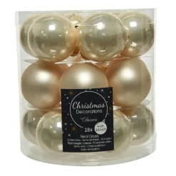 Decoris Kleine kerstballen - 18x - champagne - D4 cm - glas Clearance