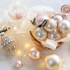 Decoris Kleine kerstballen - 18x - champagne - D4 cm - glas Clearance