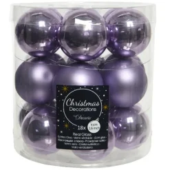 Decoris Kleine kerstballen - 18x - lila paars - D4 cm - glas Clearance