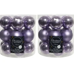 Decoris Kleine kerstballen - 18x - lila paars - D4 cm - glas Clearance