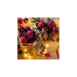Decoris Kleine kerstballen - 18x - donkerrood - D4 cm - glas Online