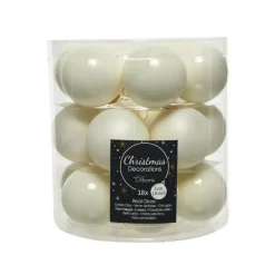 Decoris Kleine kerstballen - 18x - wol wit - D4 cm - glas Clearance