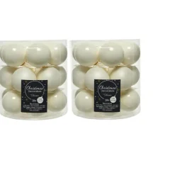 Decoris Kleine kerstballen - 18x - wol wit - D4 cm - glas Clearance