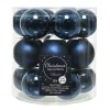 Decoris Kleine kerstballen - 18x - donkerblauw - D4 cm - glas Sale