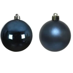 Decoris Kleine kerstballen - 18x - donkerblauw - D4 cm - glas Sale