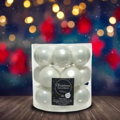 Decoris Kleine kerstballen - 18x - wit - D4 cm - glas Best