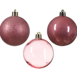 Decoris kunststof kerstballen - 25x stuks - 8 cm -oudroze