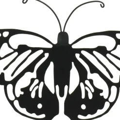 Decoris muurvlinder - tuindecoratie - zwart - metaal - 17 x 12 cm Best
