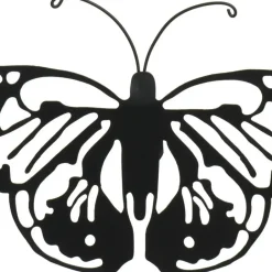 Decoris muurvlinder - tuindecoratie - zwart - metaal - 36 x 25 cm New