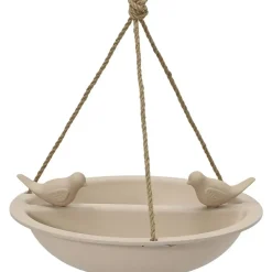 Decoris Vogelbad - bamboe hout - beige - drinkschaal - 27 cm Clearance