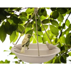 Decoris Vogelbad - bamboe hout - beige - drinkschaal - 27 cm Clearance