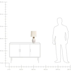 Leen Bakker DEDURU - Tafellamp - Beige - Keramiek Outlet