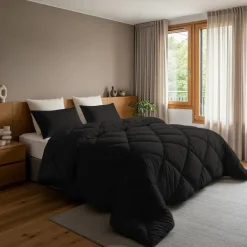 Sleeptime Dekbed zonder Overtrek Diamond 240x200 – Incl. Kussenslopen – Wasbaar – Zwart Hot