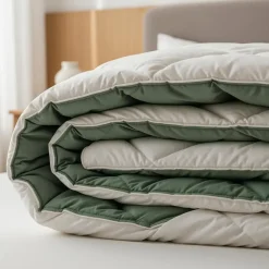 Sleeptime Dekbed zonder Overtrek Diamond 240x200 – Met Kussenslopen– Wasbaar – Crème/Groen New