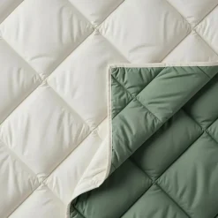 Sleeptime Dekbed zonder Overtrek Diamond 240x200 – Met Kussenslopen– Wasbaar – Crème/Groen New