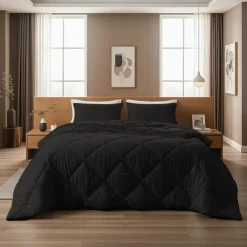 Sleeptime Dekbed zonder Overtrek Diamond 200x200 – Incl. Kussenslopen – Wasbaar – Zwart Hot