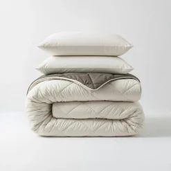 Sleeptime Dekbed zonder Overtrek Diamond 240x200 – Met Kussenslopen – Wasbaar – Crème/Kaki Sale