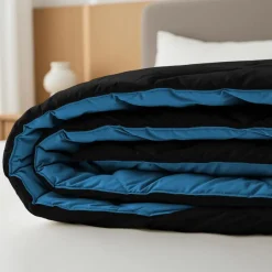 Sleeptime Dekbed zonder Overtrek Diamond 140x200 – Met Kussenslopen– Wasbaar – Zwart/Blauw Clearance
