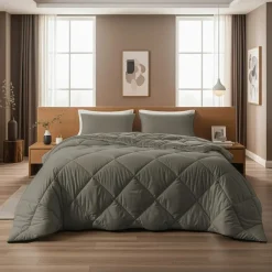 Sleeptime Dekbed zonder Overtrek Diamond 240x200 – Incl. Kussenslopen – Wasbaar – Kaki Hot