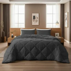 Sleeptime Dekbed zonder Overtrek Diamond 200x200 – Met Kussenslopen – Wasbaar – Antraciet New